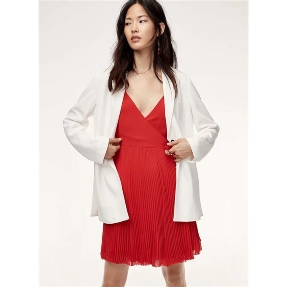 Wilfred | Beaune Pleated Mini Dress Red Size XS Aritzia - Picture 4 of 12